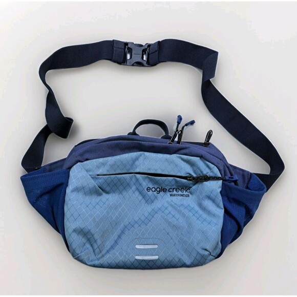 Eagle Creek Wayfinder Day Pack Bum Bag Fanny Fly Fishing Utility Toiletry Blue - Picture 1 of 8